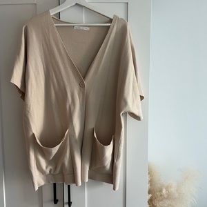 OAK + FORT Long Half Button Down Top